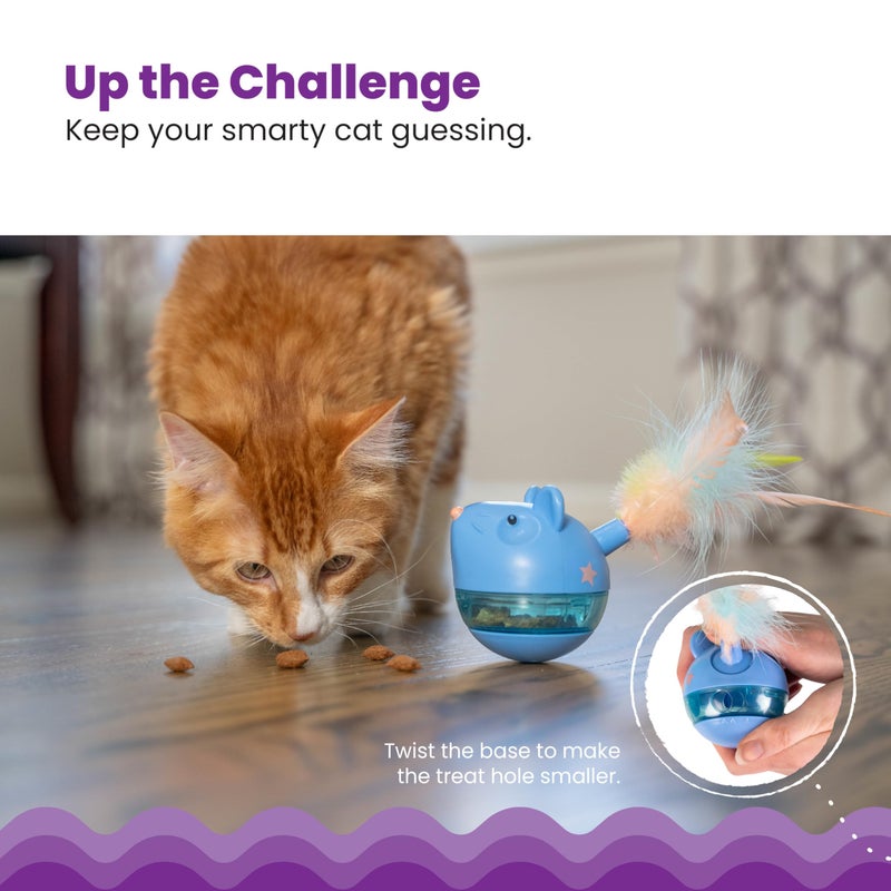 Catstages Hunt 'N Swat Treat Tumbler Interactive Treat-Dispensing Cat Toy, Blue - Image 4